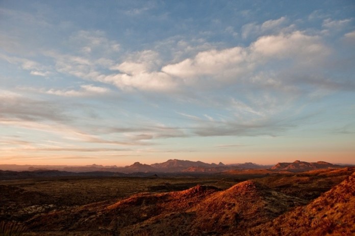 sunset over the chihuahuan desert, big bend national park, texas