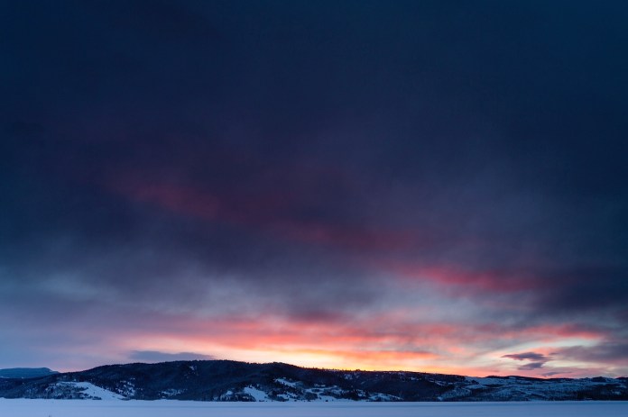 A colorfull sunrise over the Gros Ventre near Grand Teton National Park, WY