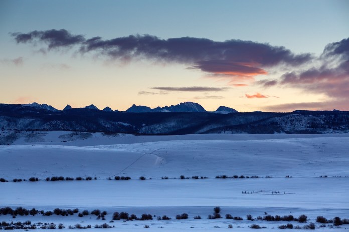 Sunrise over the Winds from the Cora road in the Upper Green River Valley, WY