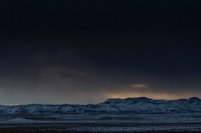 morning light in the frozen desert near South Pass, WY