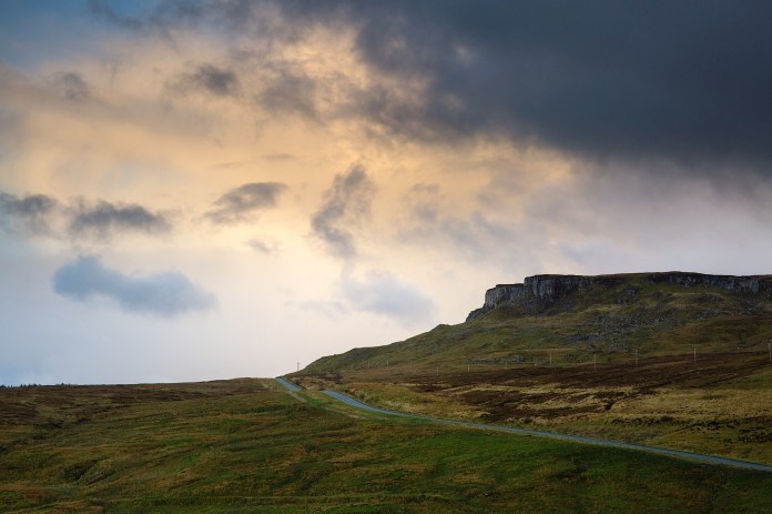 A855 and the totternish range on the Isle of Skye