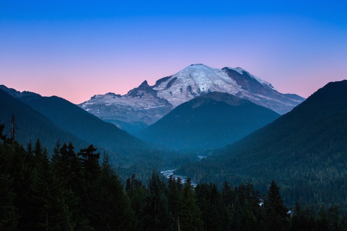 sunrise over mt. rainier