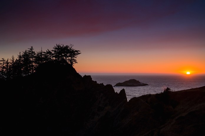 The sun sets on the Pacific with beautiful displays of color