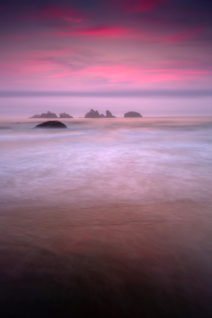 Dusk falls on Bandon Beach