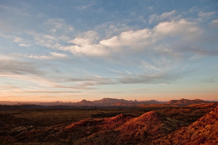 sunset over the chihuahuan desert, big bend national park, texas