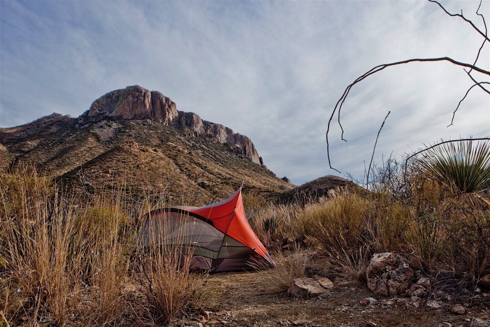 camping in the desert on the dodson trail, big bend national park, texas