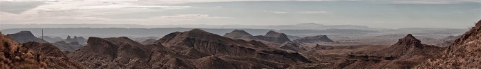panoramic view of the chihuahuan desert from the dodson trail, big bend national park, texas