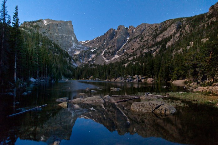 Stars over dream lake, Rocky Mountain National Park, CO