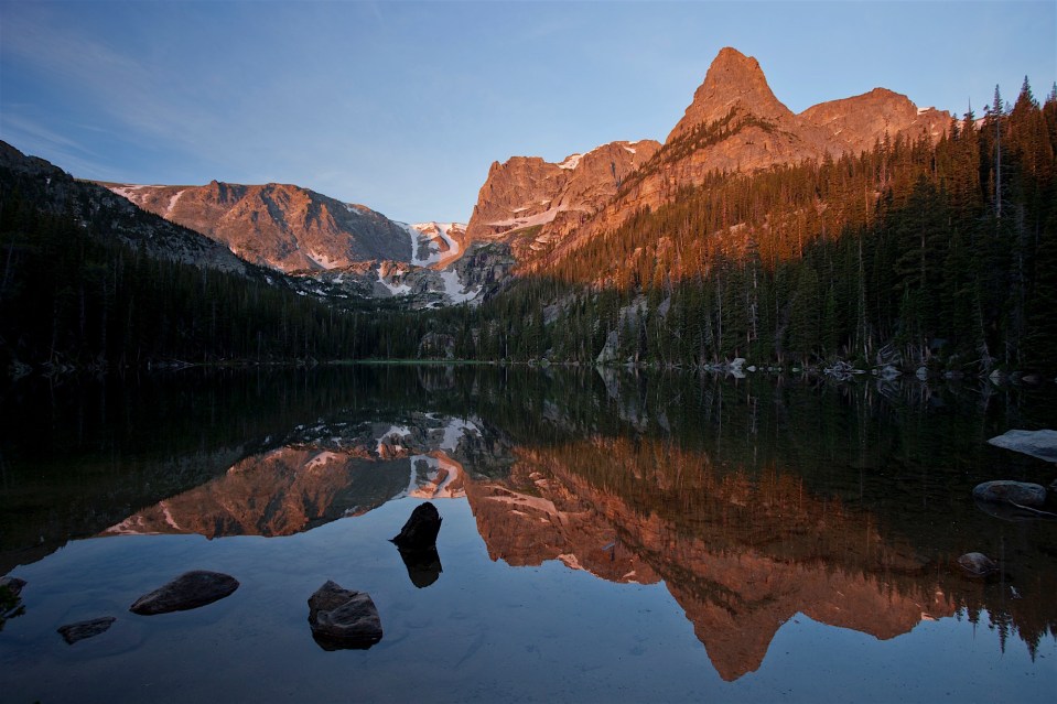 sunrise at Odessa Lake, Rocky Mountain National Park, CO